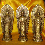 双喜铜 铜西方三圣佛像铜西方三圣佛像摆件西方三圣佛像铜铜观音