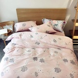 美式长绒棉60s床上四件套 粉色田园纯棉贡缎床单式床品 外贸家纺