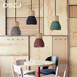 北欧创意个性小吊灯现代简约餐厅吧台咖啡厅实木设计师水泥吊灯