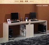 简约现代电脑桌台式家用写字台简易双人电脑桌办公桌书桌书柜组合
