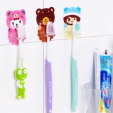 可爱卡通吸盘牙刷架牙具座 创意情侣牙刷收纳架吸壁式儿童牙刷架