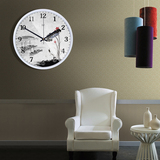 十二点现代钟表圆形挂钟卧室客厅中国风时钟简约创意石英钟机芯