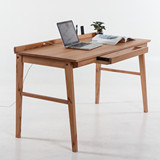 北欧式简约简易电脑桌小户型单人宜家电脑桌实木书房卧室简易书桌