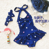 韩国可爱 正版奥莉同款儿童泳装可爱女宝宝连体裙式沙滩游泳衣