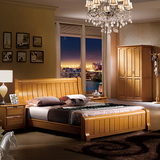 现代中式尚木实木床1.8米、1.5米榉木床气压储物高箱双人床婚床