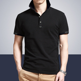 夏季男士短袖POLO商务修身纯色有领保罗衫珠地棉带领T恤简约半袖
