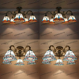 方形蒂凡尼灯客厅灯LED吸顶灯多头卧室灯书房餐厅灯特价包邮灯具