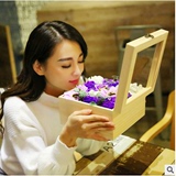 momoyoyo韩国香皂花玫瑰礼盒 创意手工肥皂花情人节木头花盒