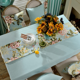 四月芳菲 纯色亚麻美式田园餐桌布长方形 台布茶几布艺桌旗套装