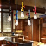 铁艺单头水管吊灯复古工业风创意咖啡厅酒吧餐厅loft吧台过道吊灯