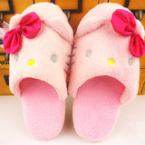 包邮Hellokitty凯蒂猫创意家居冬季拖鞋可爱毛绒棉鞋