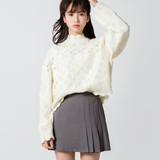 包邮！韩国春装新款白色镂空小高领针织衫女式套头毛衣打底衫学生
