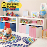 儿童玩具收纳柜书架置物架宜家书柜储物柜简易组合柜彩色三抽柜