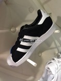 香港代购 Adidas 三叶草 SuperStar 男女情侣款黑色貝殼鞋 S75143