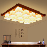 中式灯具实木客厅吸顶灯led简约现代长方形创意卧室房间北欧日式
