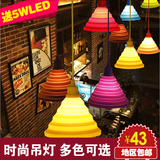 服装店彩色单头小吊灯 儿童房餐厅灯咖啡厅过道灯创意个性LED灯饰