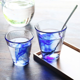 意大利进口 水晶云彩钢化玻璃杯子耐热茶杯蓝色创意水杯 东方水墨