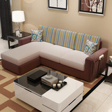 新款客厅小户型布艺沙发组合 简约现代宜家三人公寓整装转角沙发