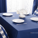 北欧宜家餐桌布海军蓝布艺深蓝纯色免烫茶几桌布旗台布垫简约现代