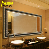 法兰棋欧式浴室镜 壁挂木框卫浴镜卫生间镜子洗手台梳妆化妆镜子