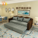 小户型客厅布艺沙发床可折叠拆洗 现代简易两用1.8m多功能沙发床