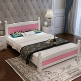 欧式床现代简约实木床双人床1.8米松木床1.5米宜家家具大床1.2米
