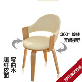 实木转椅桦木弯曲木椅子办公室阳台休闲椅可360度旋转餐椅学习椅