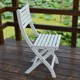 户外阳台桌椅套件白色折叠桌子椅子纯实木桌椅休闲圆桌高靠背椅子