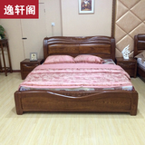 老榆木床实木床1.8米1.5米双人床厚重款高箱床卧室家具