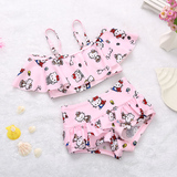 新款韩国可爱大小女童宝宝泳装女孩子婴幼儿童裙式分体连体游泳衣