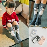 韩版儿童袜子批发包邮 韩国可爱秋冬季卡通猫纯棉中筒袜学生袜子