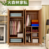 简易衣柜实木简约现代卧室板式组装衣橱2门3门4门整体木质大衣柜