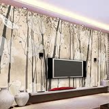 3D定制客厅卧室电视背景墙壁纸壁画怀旧抽象树林墙纸无缝墙布