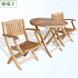 实木折叠阳台桌椅组合户外 花园客厅餐台展会快餐店实木餐桌椅子