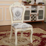 欧式餐椅实木椅子韩式象牙白田园餐凳梳妆椅酒店布艺现代特价餐椅