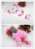 爱心印花玫瑰单只双支多只支鲜花香皂花玫瑰包装袋塑料袋玫瑰袋