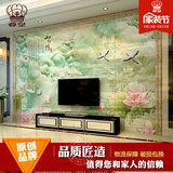 家装狂欢节现代中式客厅玄关电视瓷砖背景墙3D雕刻山水壁画影视墙