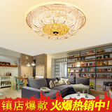 欧式金色圆形LED吸顶灯具客厅卧室浪漫温馨房间灯现代简约大气