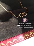 韩国免税店代购 卡地亚cartier love系列 玫瑰金  双环项链带钻