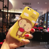 超萌卡通猴子iphone6s手机壳全包4.7马卡龙苹果6plus硅胶5.5软壳
