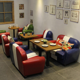 咖啡厅沙发桌椅组合 西餐厅奶茶店沙发 美式商用卡座休闲咖啡椅子