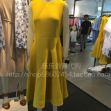 乐乐香港代购HM高端COS专柜16 夏 女装黄色气质公主显瘦连身裙