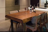 美式复古做旧loft实木餐桌椅组合铁艺酒吧桌长桌酒店桌小户型6人