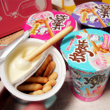 日本Meiji欣欣杯牛奶味酱饼干条酱条手指饼干25g巧克力草莓等7味