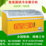 XINGX/星星 SD/SC-500BY商用雪糕柜卧式冷藏冷冻展示冰柜圆弧冷柜