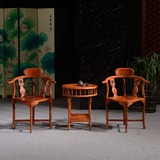 红木非洲花梨木圈椅组合情人椅三件套休闲小茶桌实木圈椅