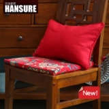 餐椅垫坐垫套布艺欧式田园可拆洗全棉 不含芯 红色印花 梯形方形