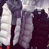 Mirror2015冬新女欧洲站时尚立领中长款百搭羽绒棉马甲背心外套潮