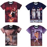 2015篮球短袖新款 艾弗森 科比 詹姆斯 3D印花男士T恤 一件代发