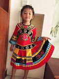 云南苗族彝族女童装 少数民族舞蹈表演服装女 民族女孩服装